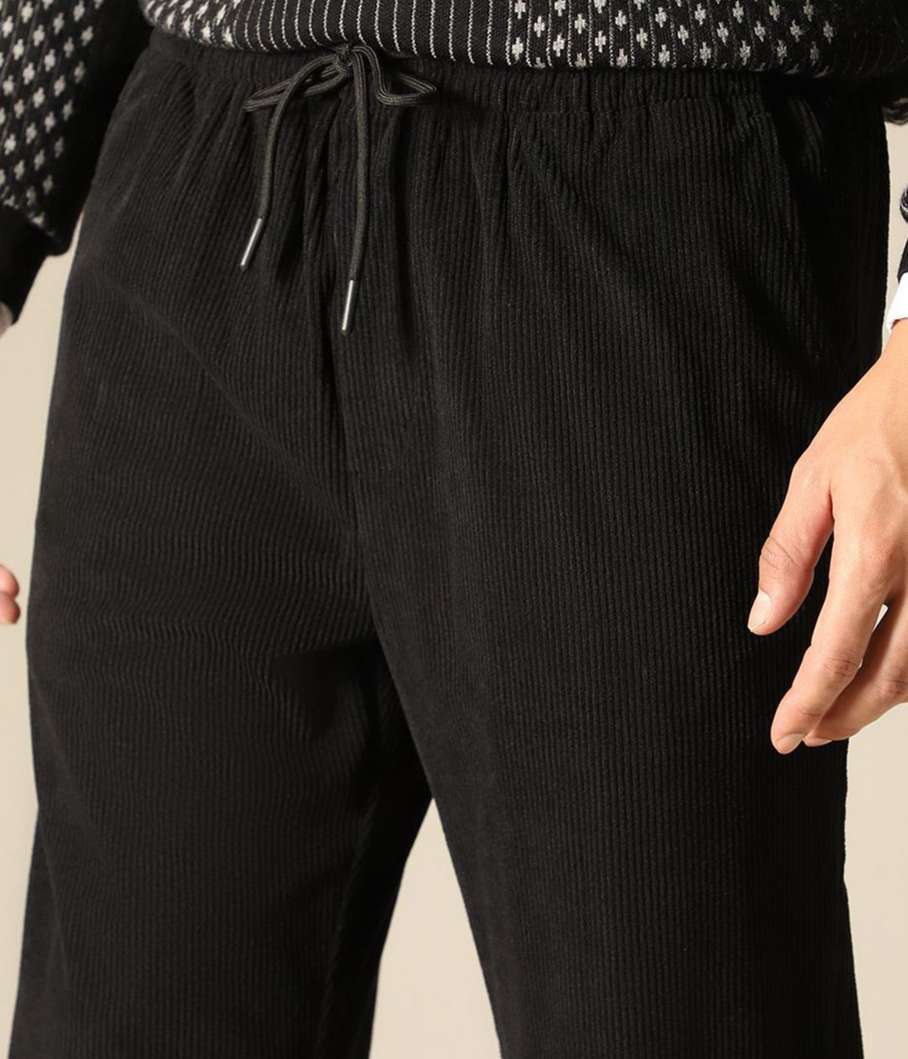 Combo of 2 Cuadray Fabric Stylish Pants | Perfect Blend of Comfort & Style - Black & Grey